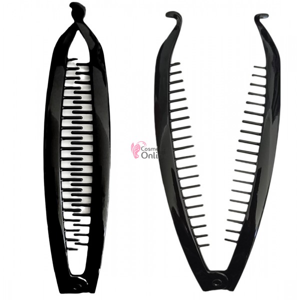 Accesoriu tip banana pentru prins parul din plastic PZS009MM - Negru